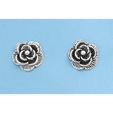 Sterling Silver Rose Small Stud Earrings