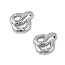 Load image into Gallery viewer, Sterling Silver Snake Shaped Plain EarringsAnd Earring Height 9 mm