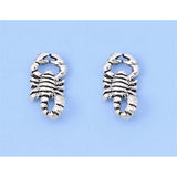 Sterling Silver Small Scorpion Stud Earrings with Friction Back PostAnd Height 9MM