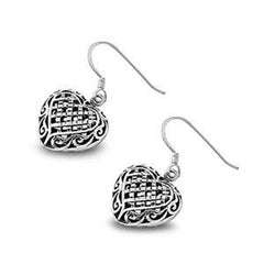 Sterling Silver Celtic Heart Shaped Plain EarringsAnd Earring Height 15 mm