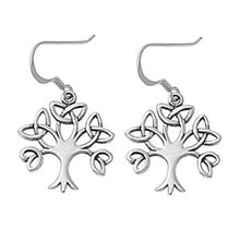 Load image into Gallery viewer, Sterling Silver Trinity Tree Shaped Plain EarringsAnd Earring Height 21 mm