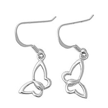 Load image into Gallery viewer, Sterling Silver Butterfly Shaped Plain EarringsAnd Earring Height 16 mm