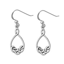 Load image into Gallery viewer, Sterling Silver Celtic Design Plain EarringsAnd Earring Height 25 mm