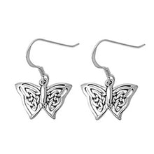 Load image into Gallery viewer, Sterling Silver Butterfly Shaped Plain EarringsAnd Earring Height 12 mm