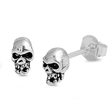 Load image into Gallery viewer, Sterling Silver Skull Shaped Small Stud EarringsAnd Earrings Height 5mm