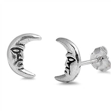 Load image into Gallery viewer, Sterling Silver Moon Small Stud Earrings