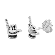 Load image into Gallery viewer, Sterling Silver Hawaiian Shaka SmallStud Earrings