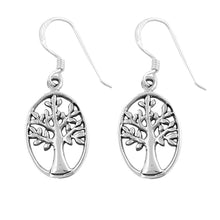 Load image into Gallery viewer, Sterling Silver Tree Of Life Shaped Plain EarringsAnd Earring Height 16 mm