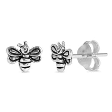 Load image into Gallery viewer, Sterling Silver Bee Small Stud Earrings