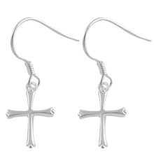 Load image into Gallery viewer, Sterling Silver Cross Small Stud Earrings, Height 14mm