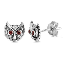 Load image into Gallery viewer, Sterling Silver Owl Head Small Stud EarringsAnd Earrings Height 8mm