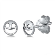 Load image into Gallery viewer, Sterling SilverSmiley Face Small Stud Earrings
