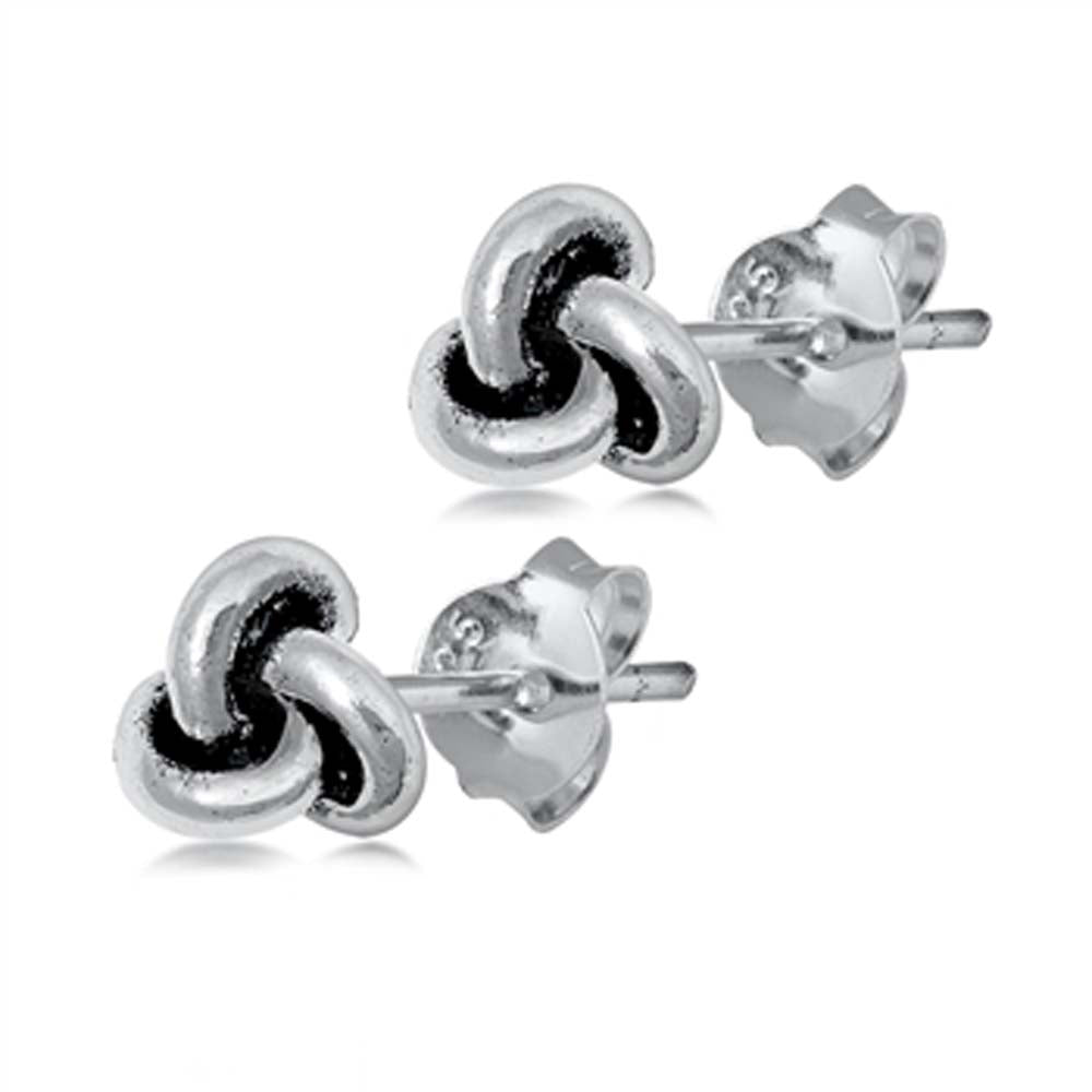 Sterling Silver Knot Small Stud Earrings