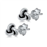 Sterling Silver Knot Small Stud Earrings