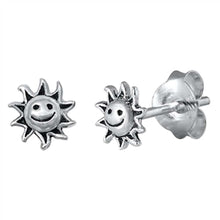 Load image into Gallery viewer, Sterling Silver Happy Sun Small StudEarrings