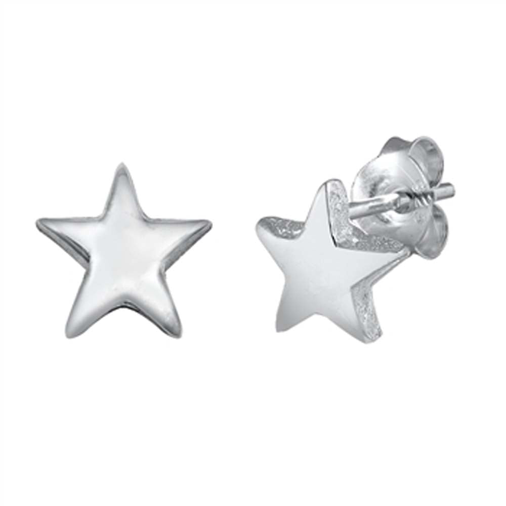 Sterling Silver Star Small Stud Earrings