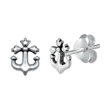 Load image into Gallery viewer, Sterling Silver Anchor Small Stud Earrings