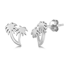 Load image into Gallery viewer, Sterling Silver  Palm Trees Small Stud Earrings