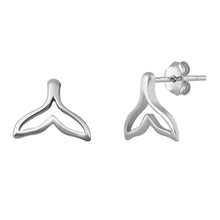 Load image into Gallery viewer, Sterling Silver High Polish Whale Tail Small Stud Earrings