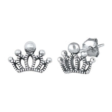 Load image into Gallery viewer, Sterling Silver Crown Small Stud Earrings