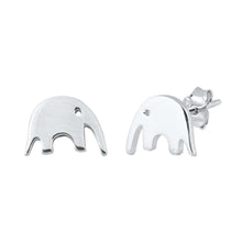 Load image into Gallery viewer, Sterling Silver Rhodium Plated Elephant Small Stud Earrings