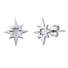 Load image into Gallery viewer, Sterling Silver Rhodium Plated Twinkle Star Small Stud Earrings