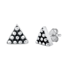 Load image into Gallery viewer, Sterling Silver Oxidized Bali Triangle Earrings - silverdepot