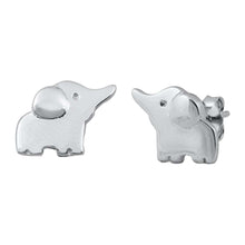 Load image into Gallery viewer, Sterling Silver Rhodium Plated Elephant Small Stud Earrings