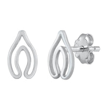 Load image into Gallery viewer, Sterling Silver Rhodium Plated Horseshoe Stud Earrings - silverdepot