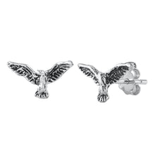 Load image into Gallery viewer, Sterling Silver Oxidized Dove Stud Earrings - silverdepot
