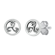 Load image into Gallery viewer, Sterling Silver Oxidized Triquetra Stud Earrings - silverdepot