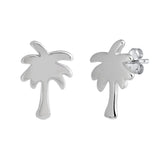 Sterling Silver Oxidized Palm Trees Stud Earrings