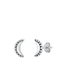 Load image into Gallery viewer, Sterling Silver Bali Moon Stud Earrings - silverdepot