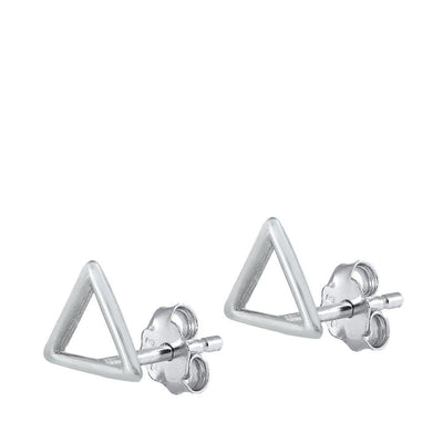 Sterling Silver Triangle Stud Earrings - silverdepot