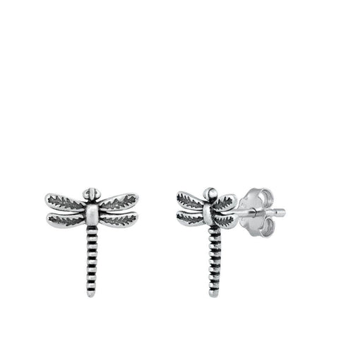 Sterling Silver Dragonfly Stud Earrings