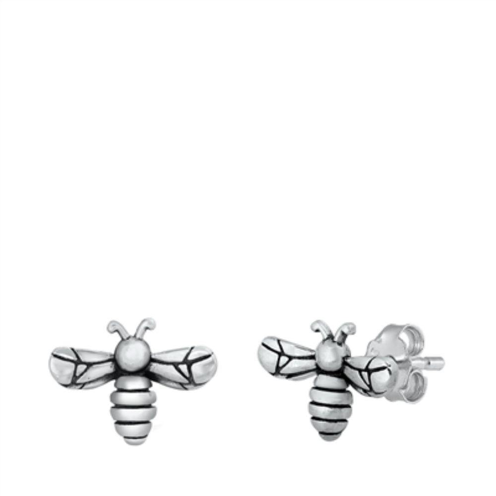 Sterling Silver Bee Stud Earrings