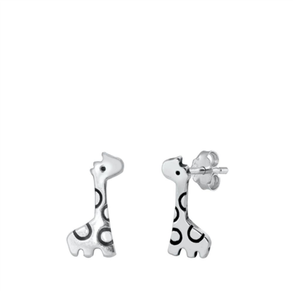 Sterling Silver Giraffe Stud Earrings