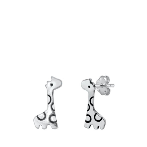 Sterling Silver Giraffe Stud Earrings