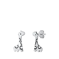 Sterling Silver Giraffe Stud Earrings
