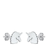 Sterling Silver Unicorn Stud Earrings
