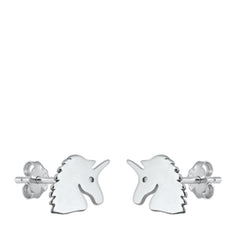 Sterling Silver Unicorn Stud Earrings