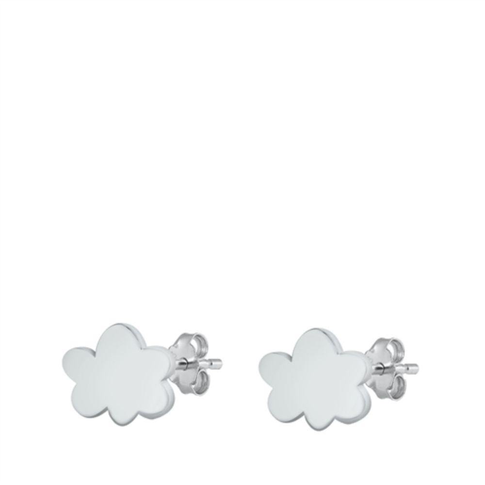 Sterling Silver Cloud Stud Earrings