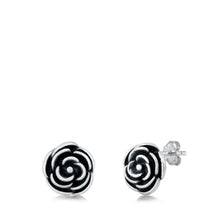 Load image into Gallery viewer, Sterling Silver Rose Stud Earrings - silverdepot
