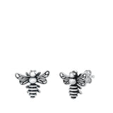 Sterling Silver Bee Stud Earrings