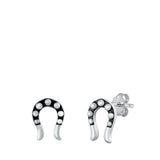 Sterling Silver Horseshoe Stud Earrings