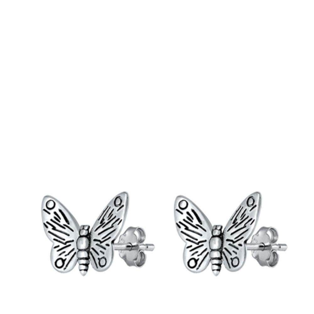 Sterling Silver Butterfly Stud Earrings