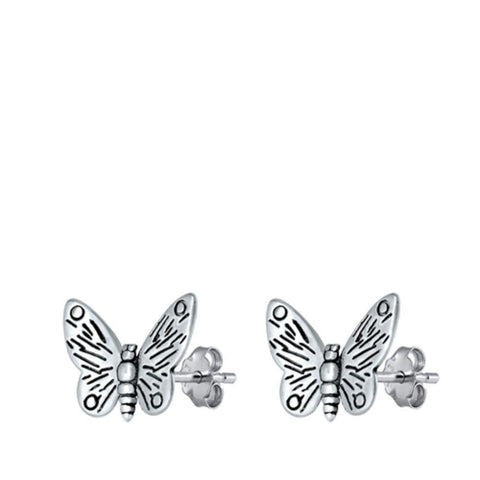 Sterling Silver Butterfly Stud Earrings