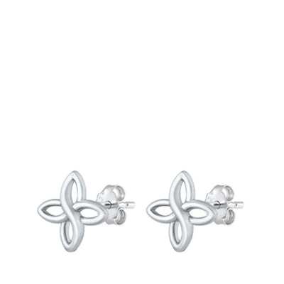 Sterling Silver Celtic Symbol Stud Earrings - silverdepot