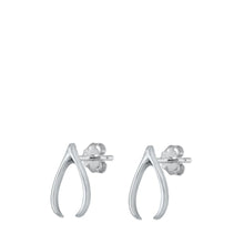 Load image into Gallery viewer, Sterling Silver Wishbone Stud Earrings - silverdepot