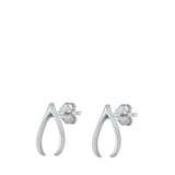 Sterling Silver Wishbone Stud Earrings